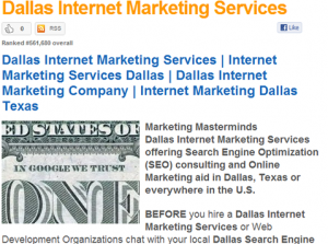 Dallas Internet Marketing Company guilty of Keyword Stuffing